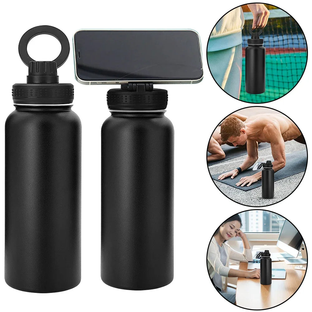 Insulated Water Bottle with Phone Mount Insulated Water Bottle with Phone Mount